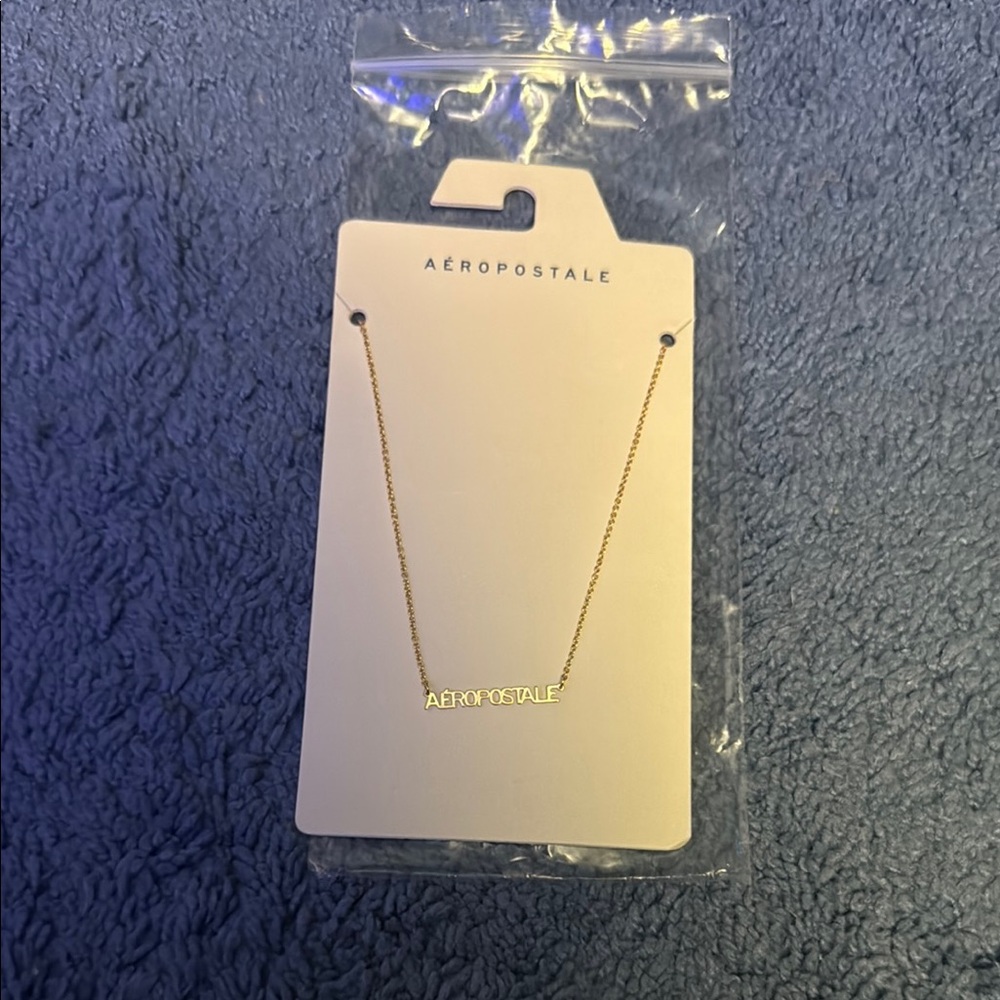 Aeropostale Gold-Tone Logo Necklace